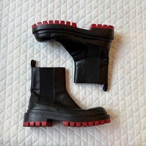 Stylish Black and Red Women's Boots